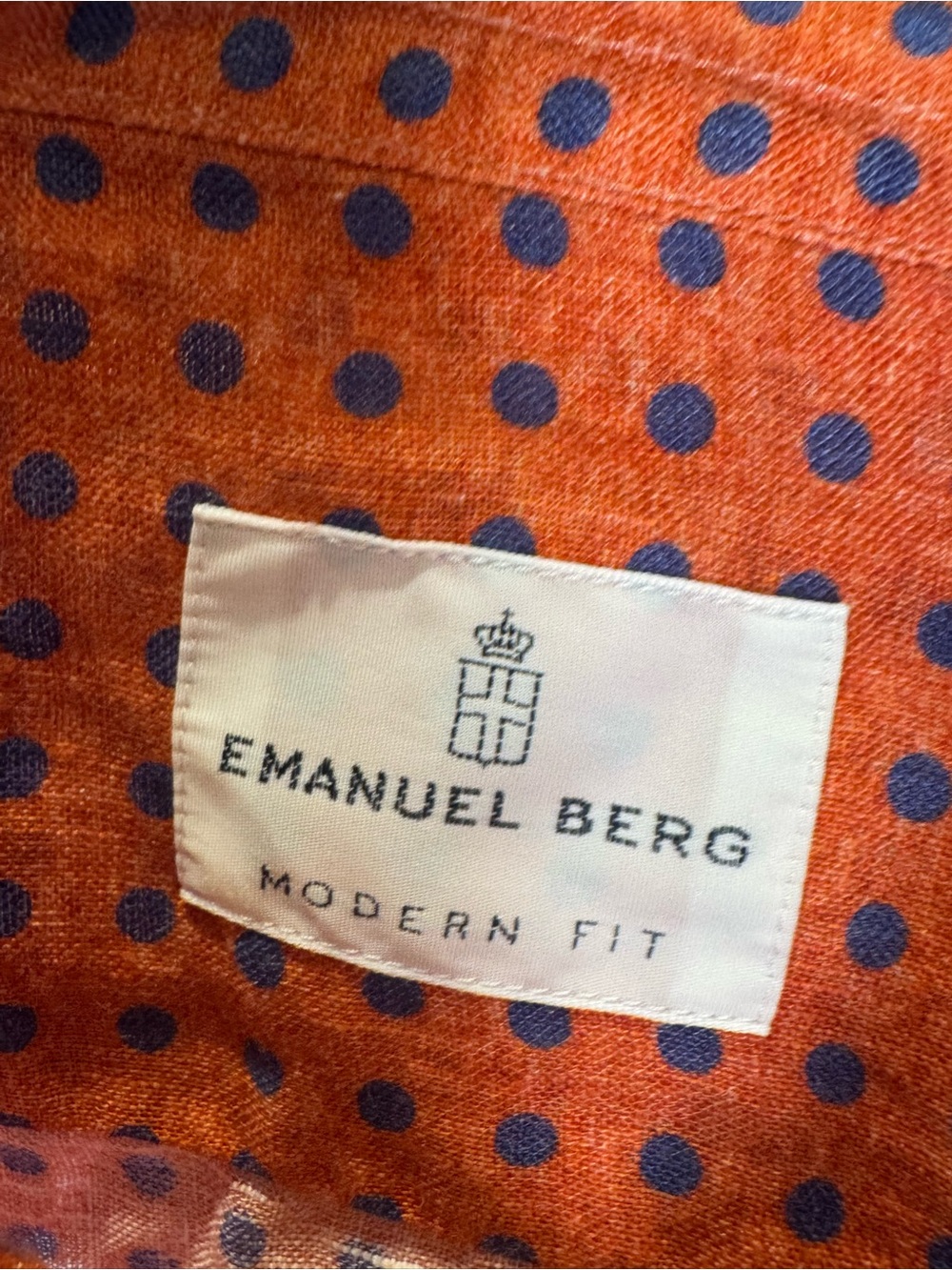 Emanuel Berg modern fit long sleeve polka dot Men’s Shirt